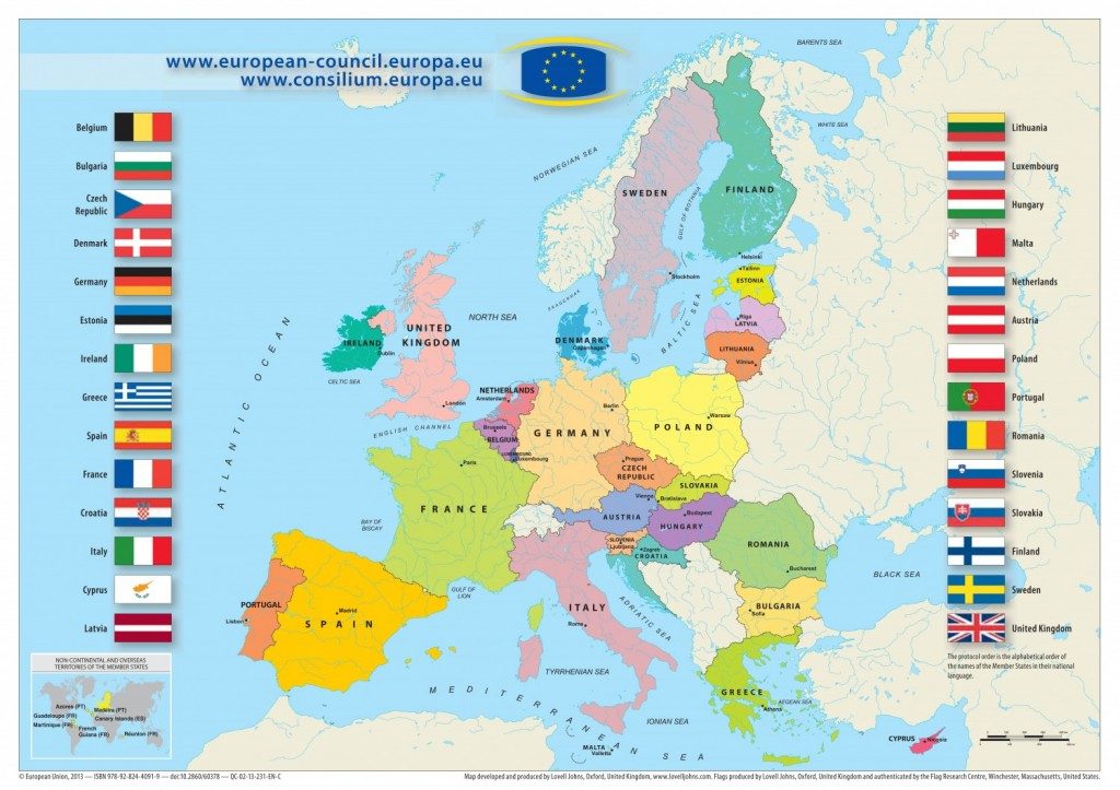 Страны Евросоюза и Шенгена на 2018 год